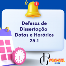 BANCAS DE DEFESA PÚBLICA DE MESTRADO - PROGEL UFRPE