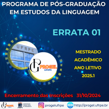 Errata 01 do EDITAL 01/2024 - Encerramento das inscrições dia 31/10/2024
